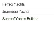 yachts 메뉴